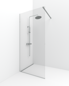 Dušo sienelė Brasta Glass DIJA 895-901x2000 skaidrus stiklas nerūdijančio plieno spalvos profilis 